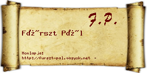 Fürszt Pál névjegykártya